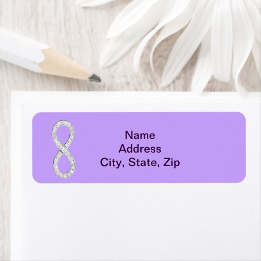 Lavender Diamond Infinity Wedding Address Labels (Insitu)