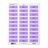 Lavender Diamond Infinity Wedding Address Labels (Vorne)