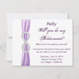 Lavender Diamond Infinity Wedding Bridesmaid Card Einladung