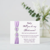 Lavender Diamond Infinity Wedding Bridesmaid Card Einladung (Stehend Vorderseite)