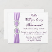 Lavender Diamond Infinity Wedding Bridesmaid Card Einladung (Vorne/Hinten)