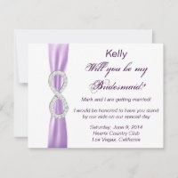 Lavender Diamond Infinity Wedding Bridesmaid Card