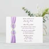 Lavender Diamond Infinity Wedding Einladung (Stehend Vorderseite)