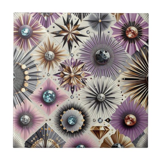 Lavender Diamond Mitte des Jahrhunderts Modern Fliese (Vorderseite)