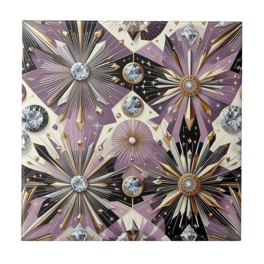 Lavender Diamond Mitte des Jahrhunderts Modern  Fliese (Vorderseite)