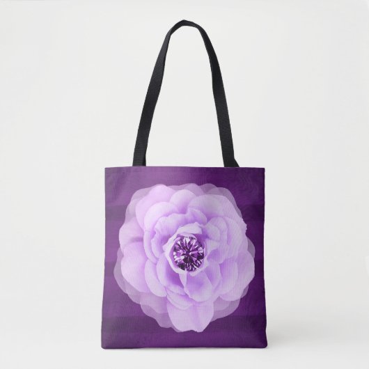 Lavender Diamond Rose Lila Grunge Tasche (Vorderseite)