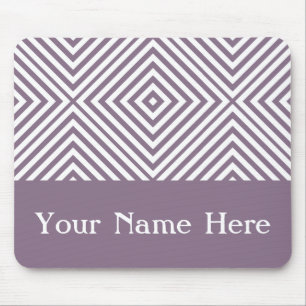 Lavender Diamond Zickzack mit individuelle Name Mousepad