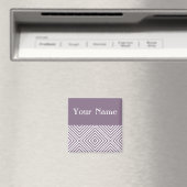 Lavender Diamond Zickzack mit Namen Magnet (In Situ (Geschirrspüler))