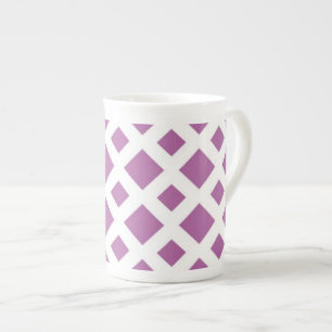 Lavender Diamonds on White Porzellantasse