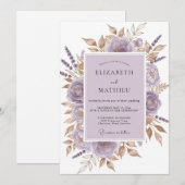 Lavender Divine Botanical Wedding Einladung (Vorne/Hinten)