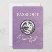 Lavender Dominikanische Republik Pass Wedding Einladung (Rückseite)