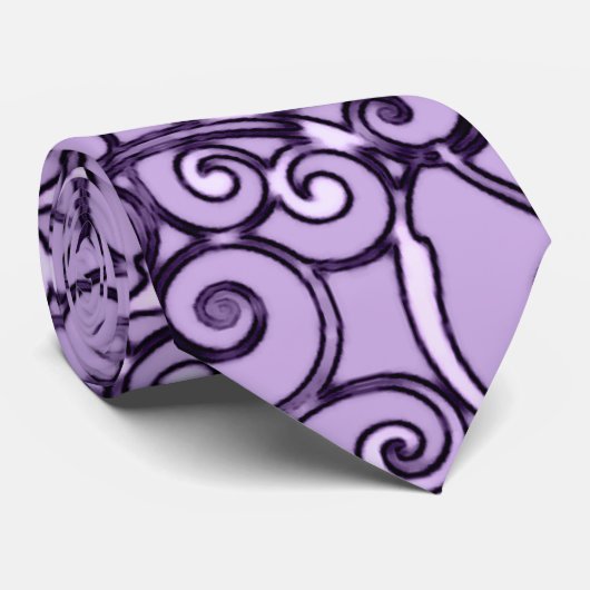 Lavender Doodles Muster Krawatte (Gerollt)