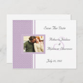 Lavender Dotted Swiss Save the Date Ankündigungspostkarte (Vorne/Hinten)