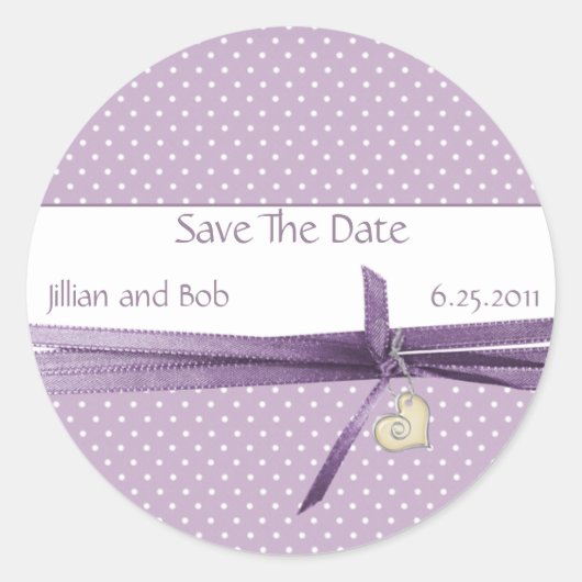 Lavender Dotted Swiss Save the Date Sticker (Vorderseite)