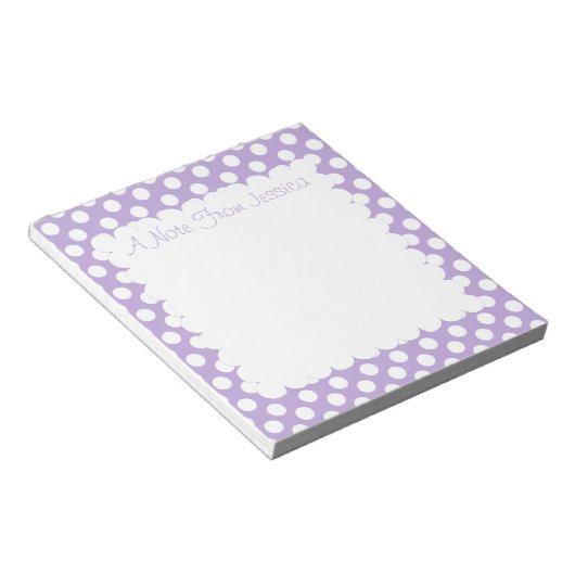 Lavender Dotty Polka Dots Notizblock (angewinkelt)
