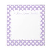 Lavender Dotty Polka Dots Notizblock (Vorderseite)