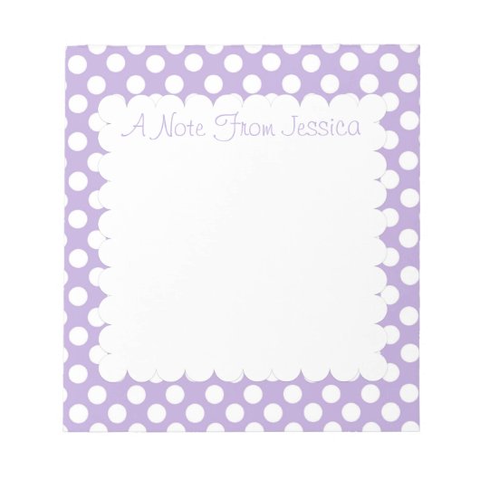 Lavender Dotty Polka Dots Notizblock (Vorderseite)
