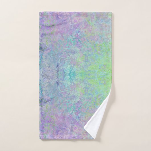Lavender Dream Neon Pastel Alcohol Tinte Abstrakt Badhandtuch Set (Handtuch)