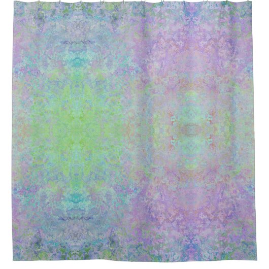 Lavender Dream Neon Pastel Alcohol Tinte Abstrakt Duschvorhang (Vorderseite)