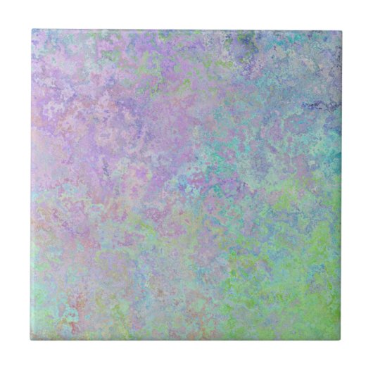 Lavender Dream Neon Pastel Alcohol Tinte Abstrakt Fliese (Vorderseite)