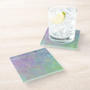 Lavender Dream Neon Pastel Alcohol Tinte Abstrakt Glasuntersetzer