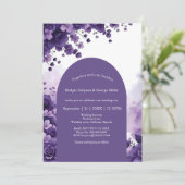 Lavender Dream Wedding in Paris mit Eiffelturm Einladung (Stehend Vorderseite)