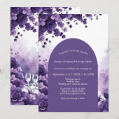 Lavender Dream Wedding in Paris mit Eiffelturm Einladung (Vorne/Hinten)