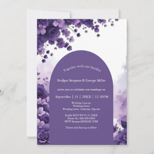 Lavender Dream Wedding in Paris mit Eiffelturm Einladung