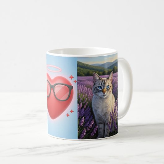 Lavender Dreams: A Gaze of Serenity Kaffeetasse (VorderseiteRechts)