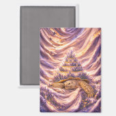 Lavender Dreams Birthday cake Sulcata tortoise Magnet (Vorderseite/Rückseite)