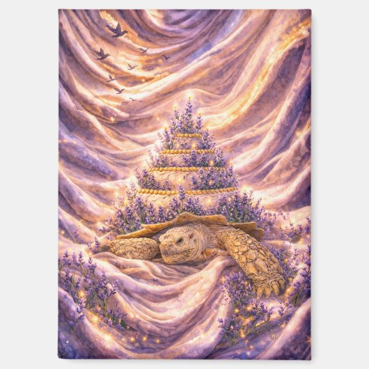 Lavender Dreams Birthday cake Sulcata tortoise Magnet (Vorderseite)