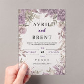 Lavender Dreams Floral Wedding Akrolic Einladung (Insitu (Handheld))