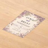 Lavender Dreams Floral Wedding Akrolic Einladung (Ablage )