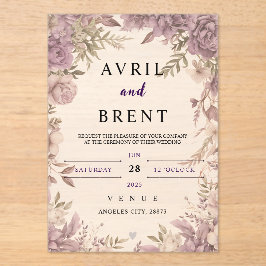 Lavender Dreams Floral Wedding Akrolic Einladung