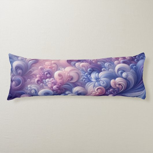 Lavender Dreams Pastel Swirl Muster Seitenschläferkissen (Vorderseite)