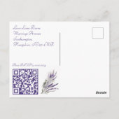 Lavender Dreams: Watercolor Wedding Postcard Postkarte (Rückseite)