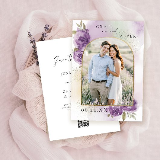 Lavender Dreamy Rustic Foto Hochzeit Speichern Sie Save The Date