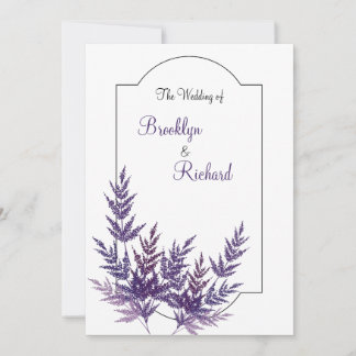 Lavender Dusty lila, botanische Hochzeit Einladung