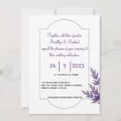 Lavender Dusty lila, botanische Hochzeit Einladung (Rückseite)