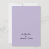 Lavender Dusty Lila Floral Gold Frame Wedding Einladung (Rückseite)