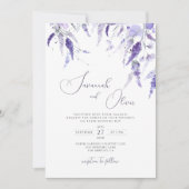 Lavender Dusty Lila Violet Lilac Floral Wedding Einladung (Vorderseite)