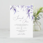 Lavender Dusty Lila Violet Lilac Floral Wedding Einladung (Stehend Vorderseite)