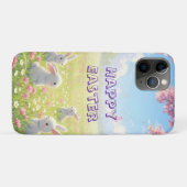 Lavender Easter Cute White Bunny Floral Spring  Case-Mate iPhone Hülle (Rückseite (Horizontal))