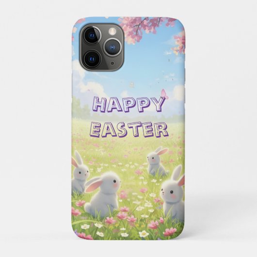 Lavender Easter Cute White Bunny Floral Spring  Case-Mate iPhone Hülle (Rückseite)
