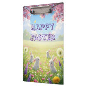 Lavender Easter Cute White Bunny Floral Spring Klemmbrett (Links)