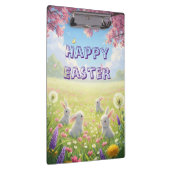 Lavender Easter Cute White Bunny Floral Spring Klemmbrett (Rechts)