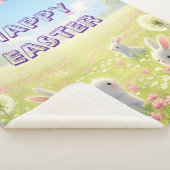 Lavender Easter Cute White Bunny Floral Spring  Sherpadecke (3/4)