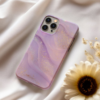 Lavender Éclat – Weiches Lila & Gold Marmor Handyh iPhone 16 Hülle