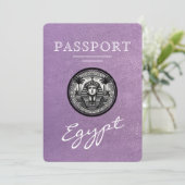 Lavender Egypt Passport Wedding Save the Date (Stehend Vorderseite)