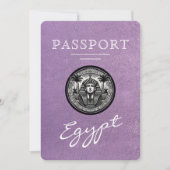 Lavender Egypt Passport Wedding Save the Date (Vorderseite)